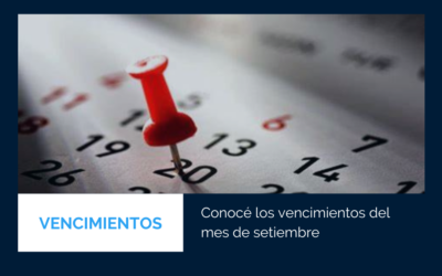 Conocé el calendario de vencimientos del mes de setiembre